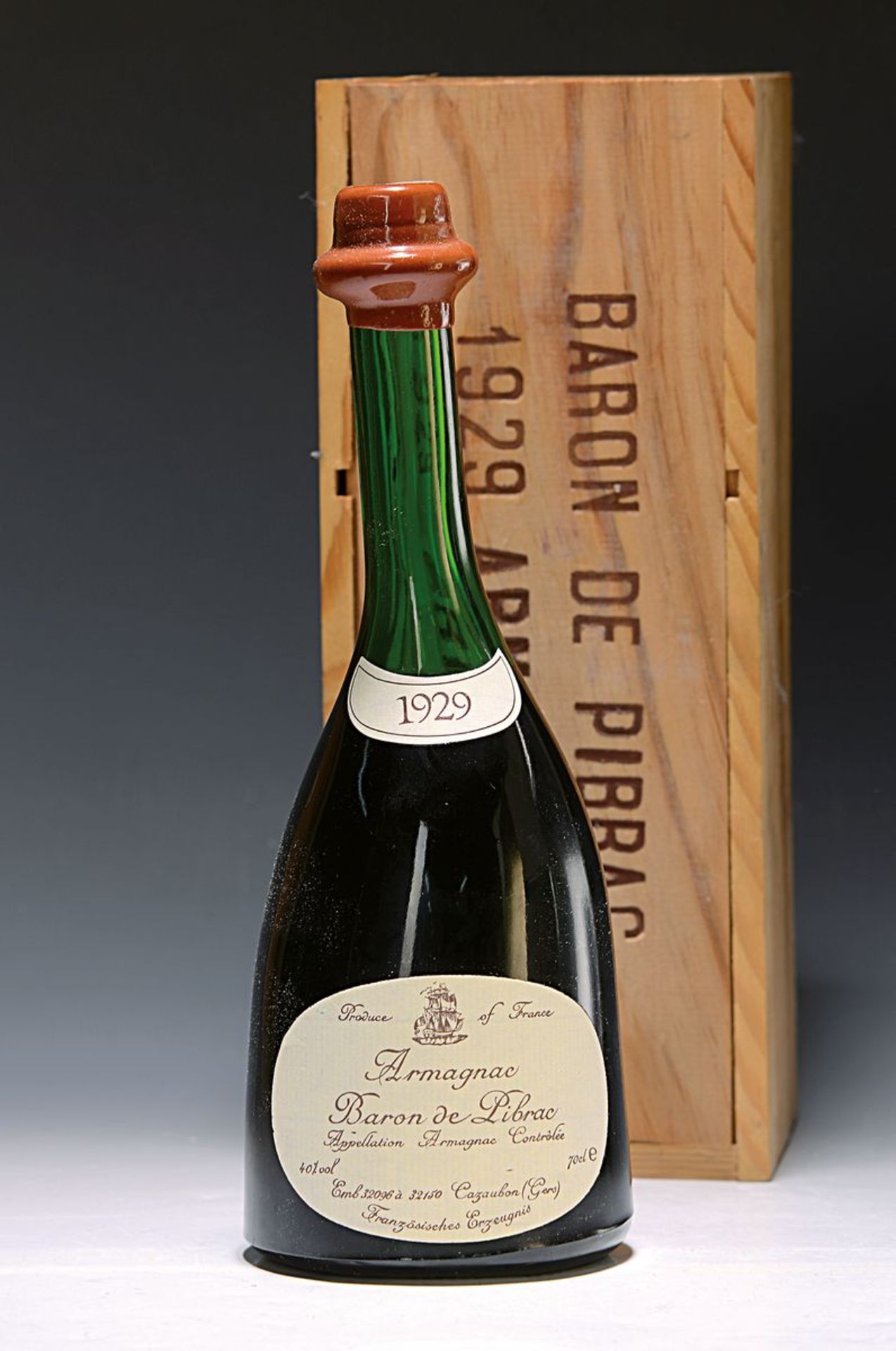 1 Flasche 1929 Baron de Pibrac, Bas-Armagnac ,  in orig.