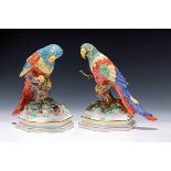 Paar Porzellanfiguren, Papageien, Nymphenburg, 20.Jh.,