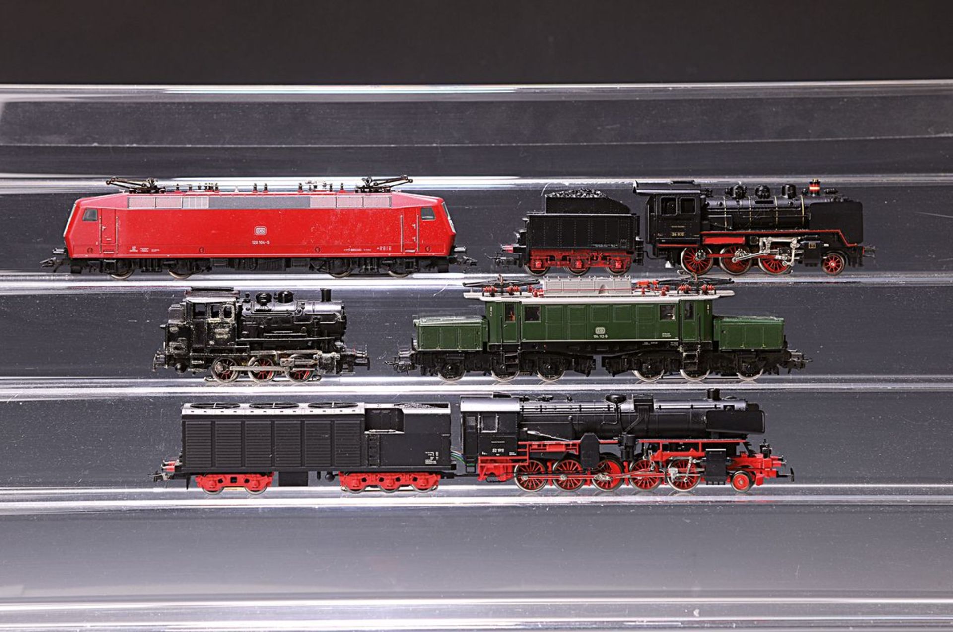 5 Lokomotiven, Märklin, Spur HO, 3 Dampflokomotiven