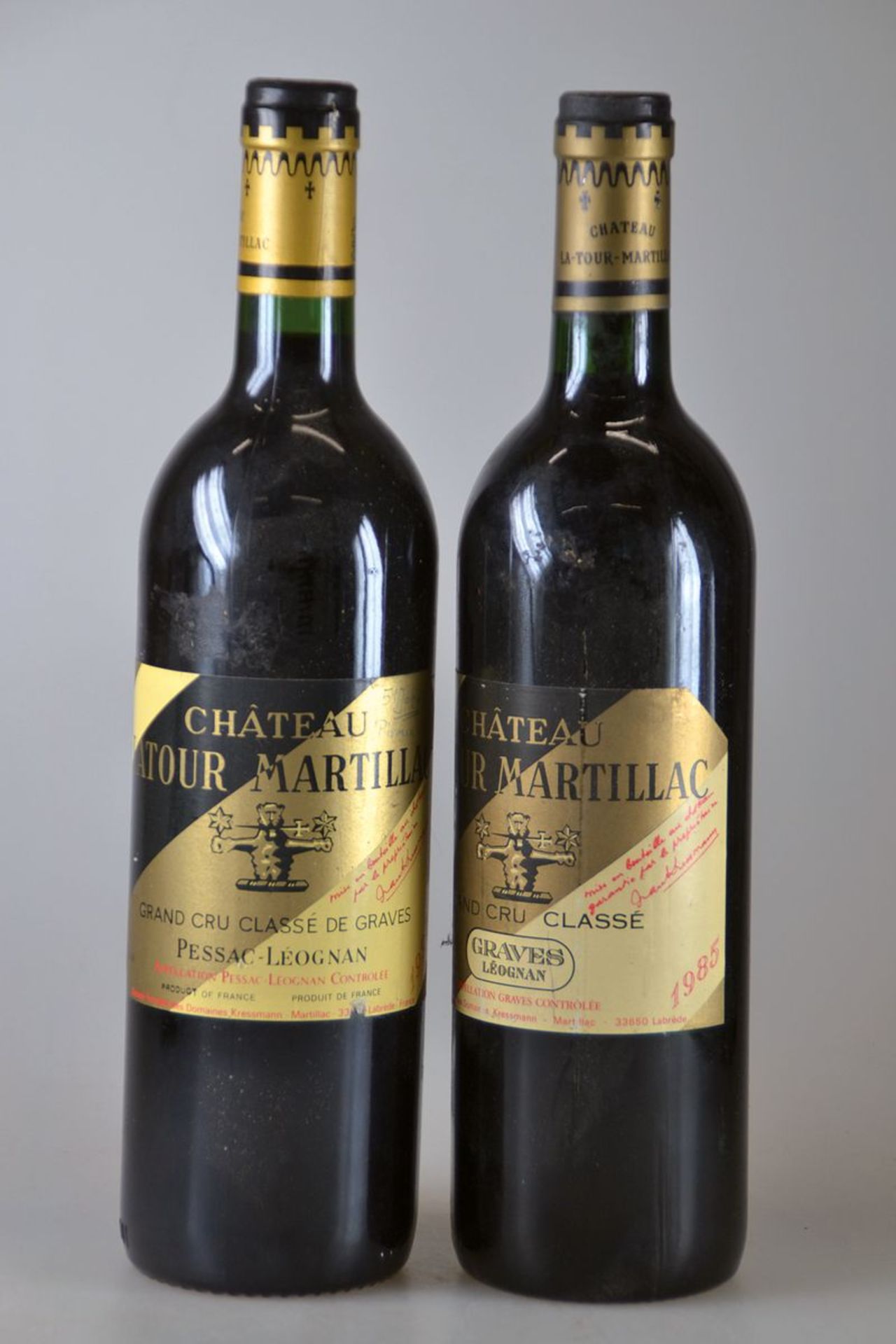 4 Flaschen Chateau Latour-Martillac, Jahrgänge1985, 1990,