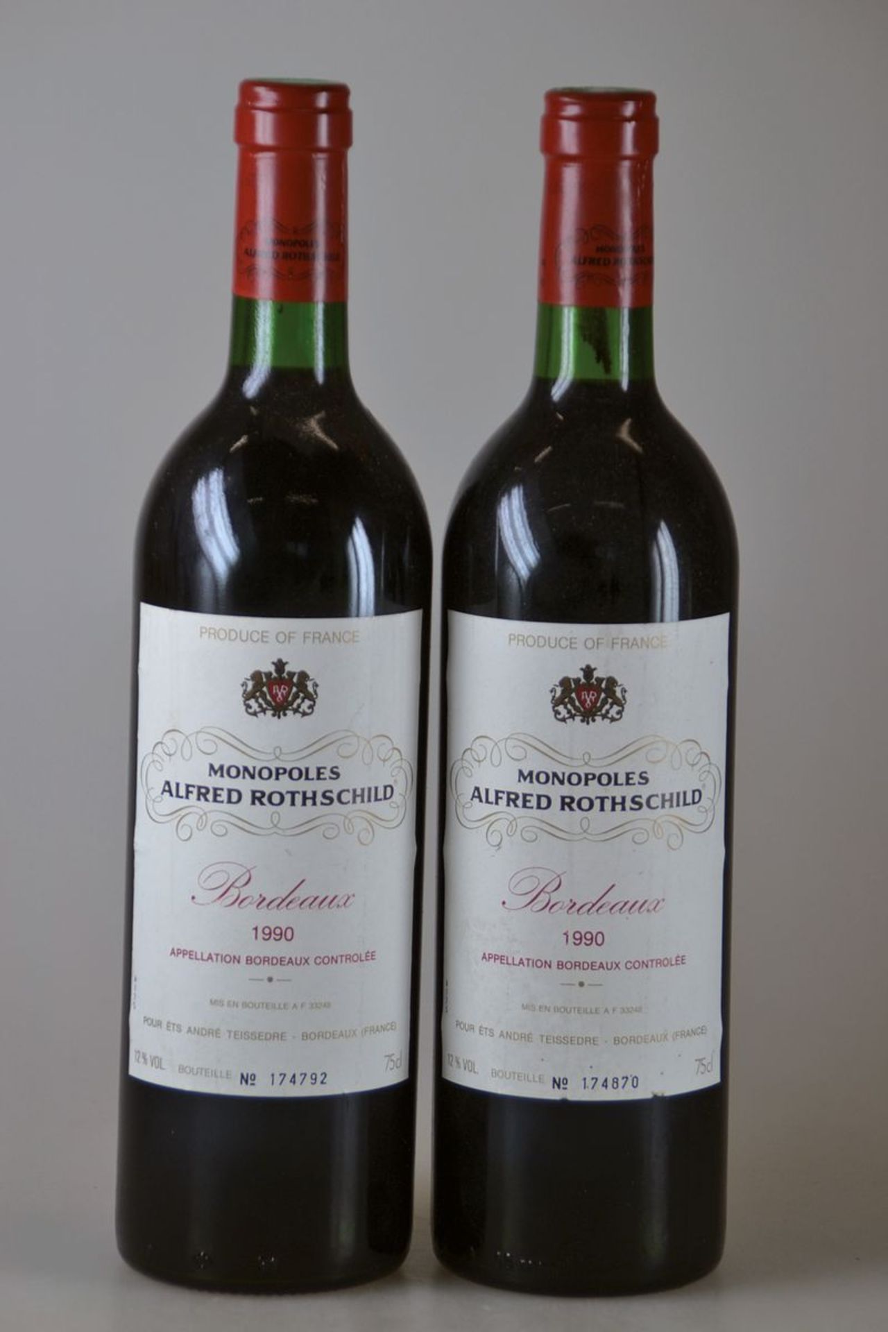 6 Flaschen 1990 Monopoles Alfred Rothschild, Bordeaux, je