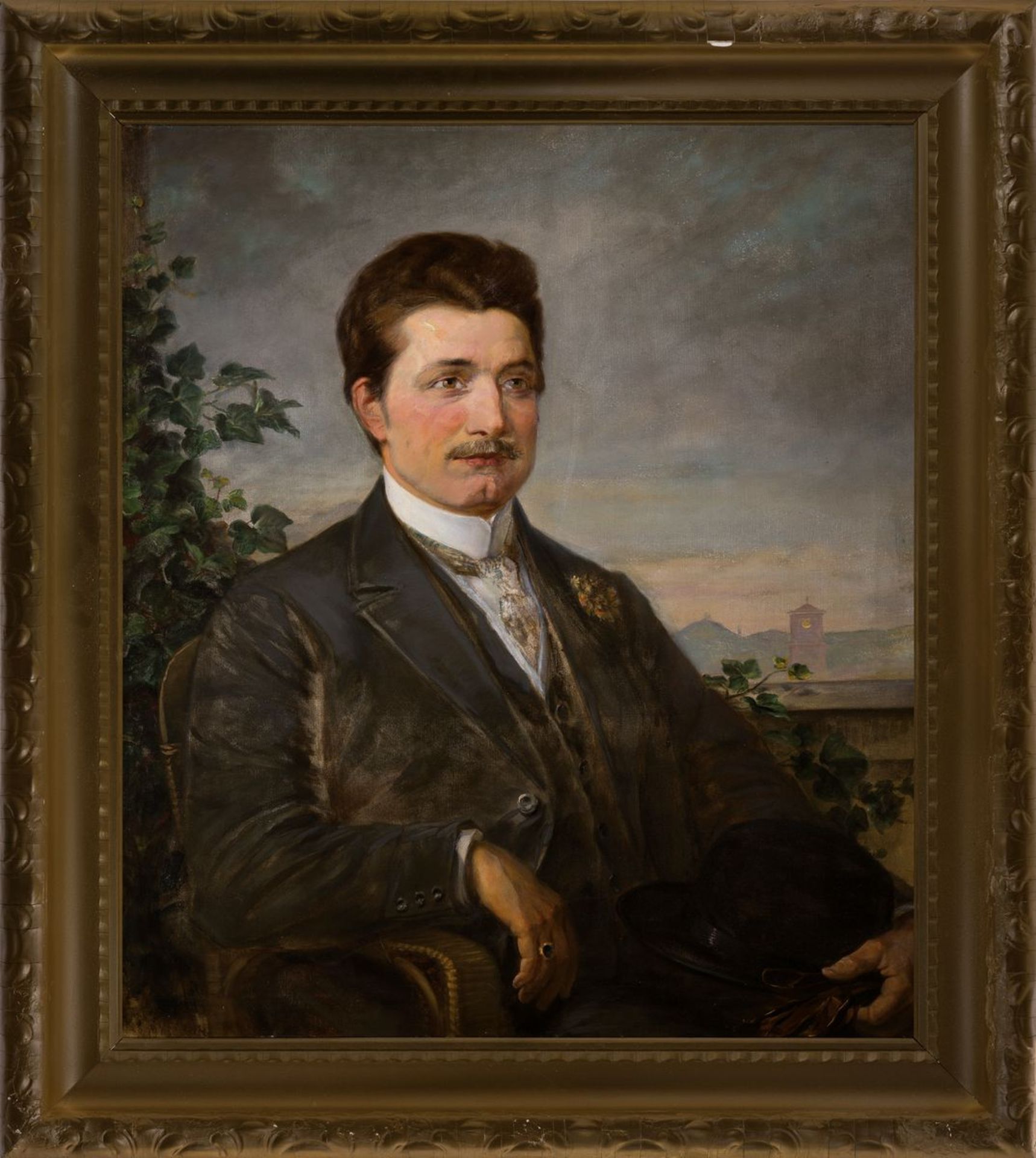 Unbekannter Künstler, datiert 1913, Porträt eines Mannes - Image 2 of 2