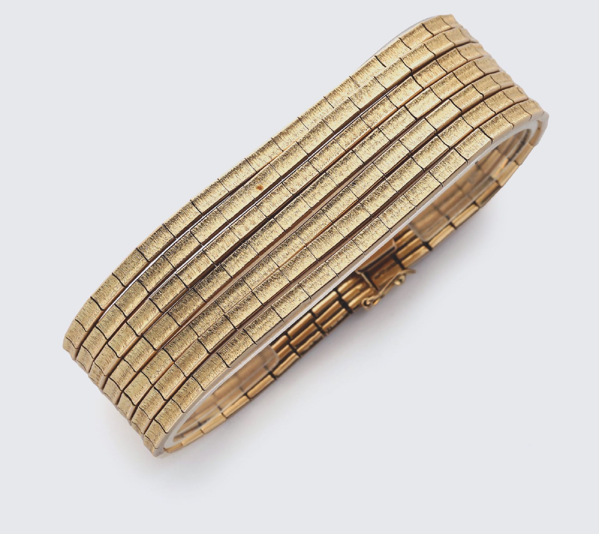 7-rhg. 18 kt Gold Armband, ca. 78.7 g, GG 750/000, fein