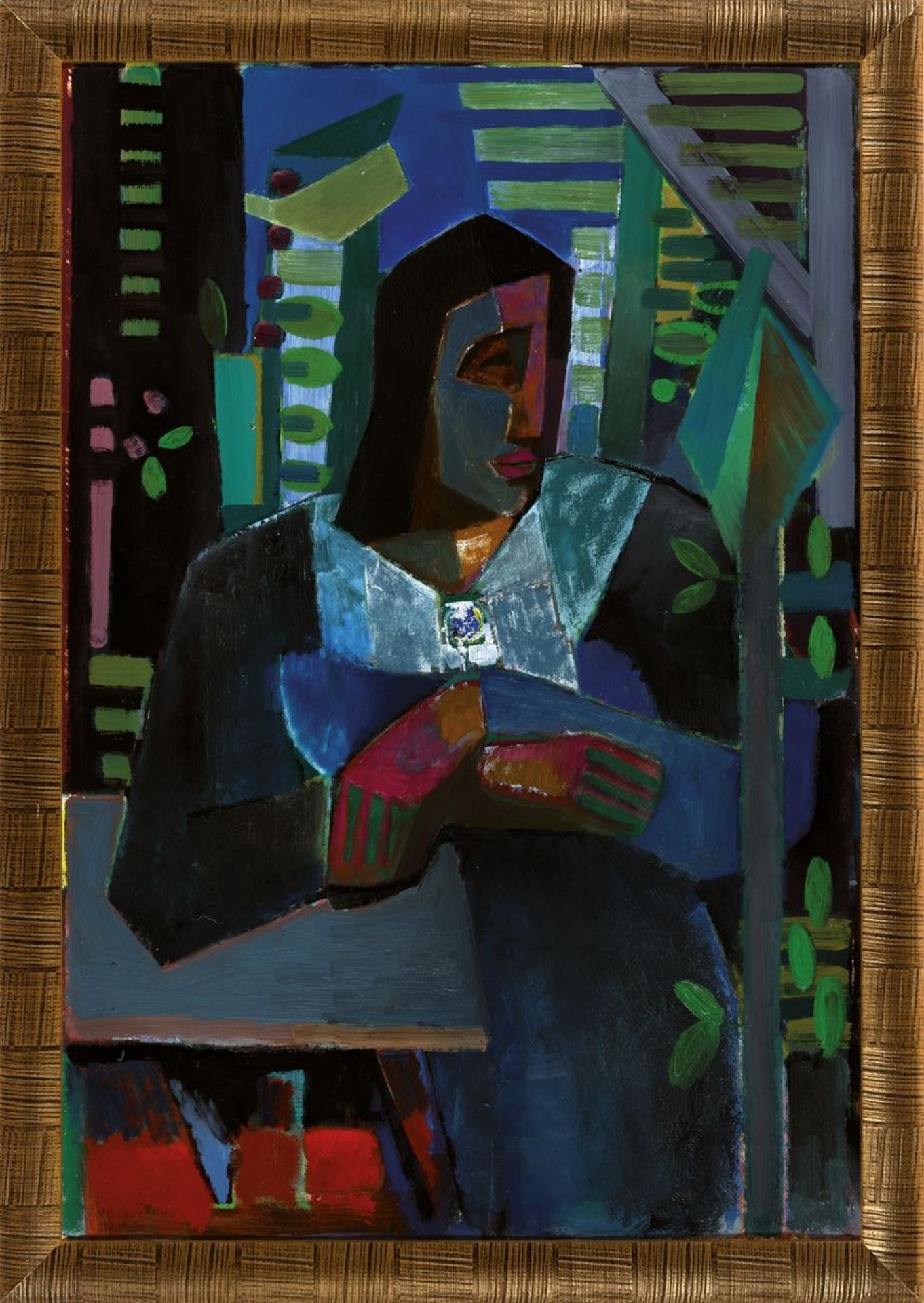 Walter Wohlschlegel, geb. 1907-1999,  Titel: 'Frau hinter - Bild 2 aus 2