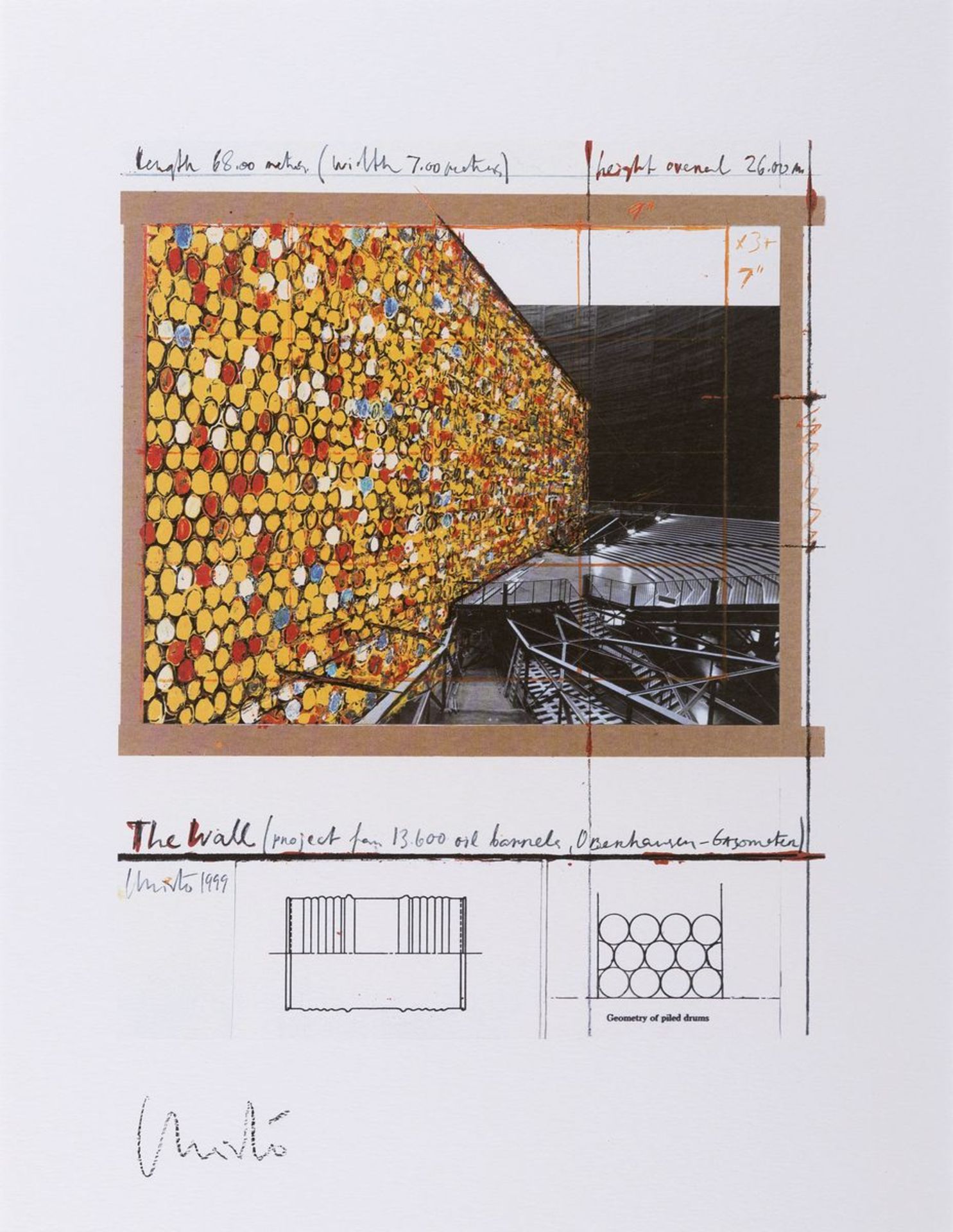 Christo, 1935-2020,  'The Wall-project for 13.600 oil