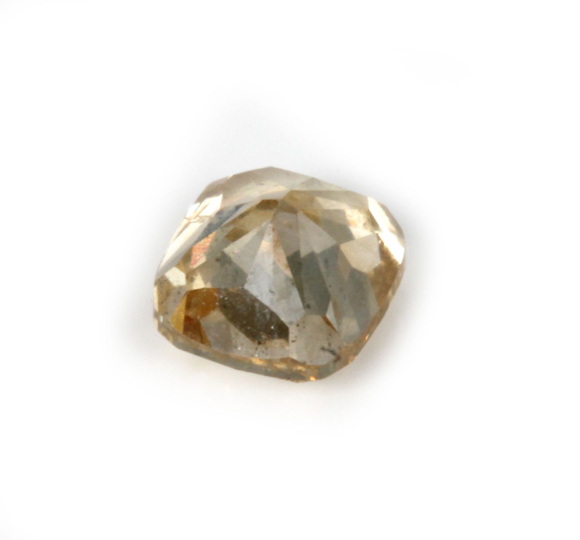 Diamant im Kissenschliff 0.52 ct, nat. Fancy Light - Bild 2 aus 3