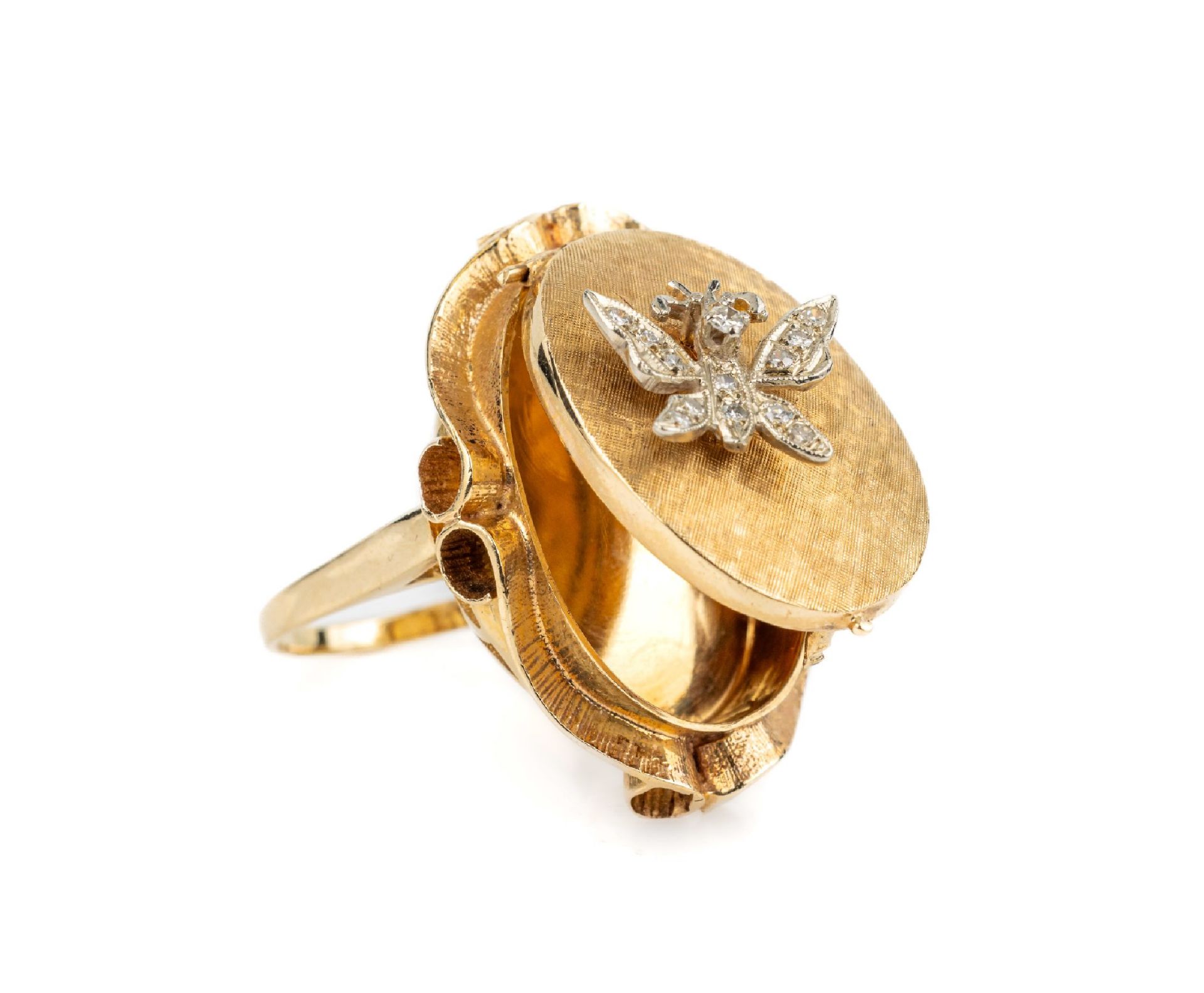 Ausgefallener 14 kt Gold Diamant-Ring, GG 585/000, - Image 3 of 3