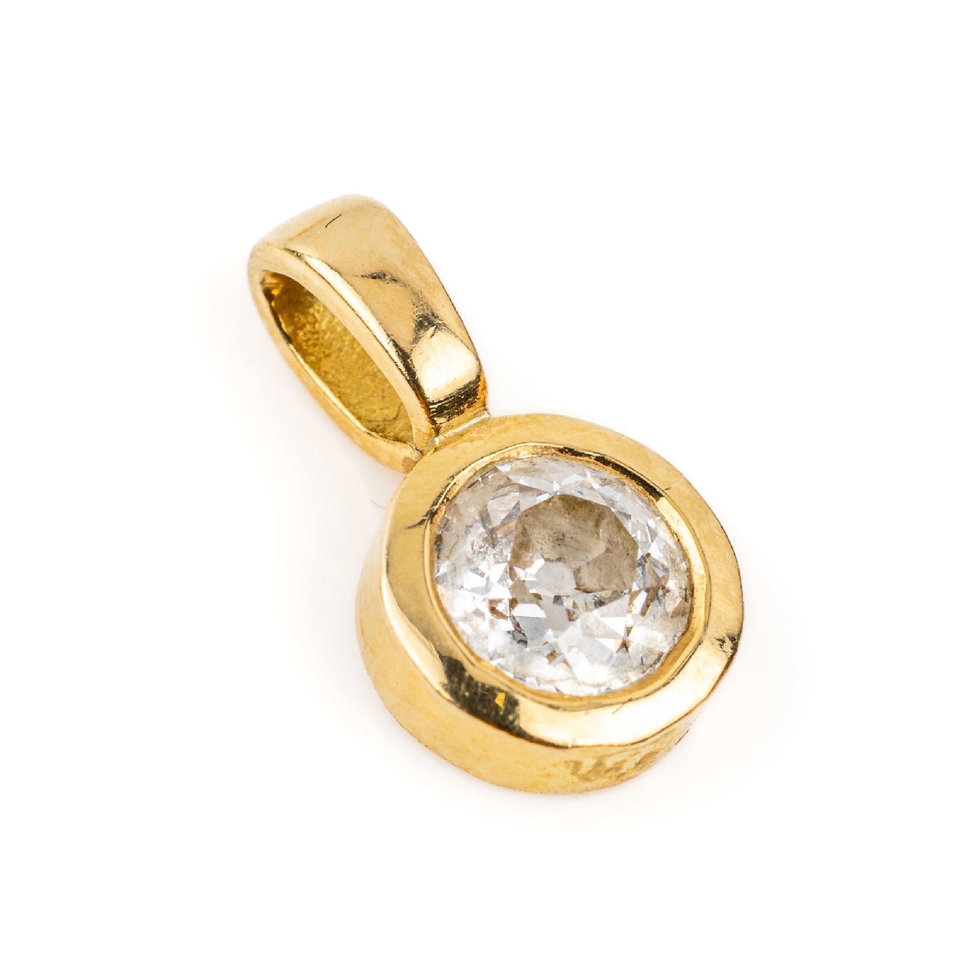 18 kt Gold Diamant-Anhänger,   GG 750/000, 1