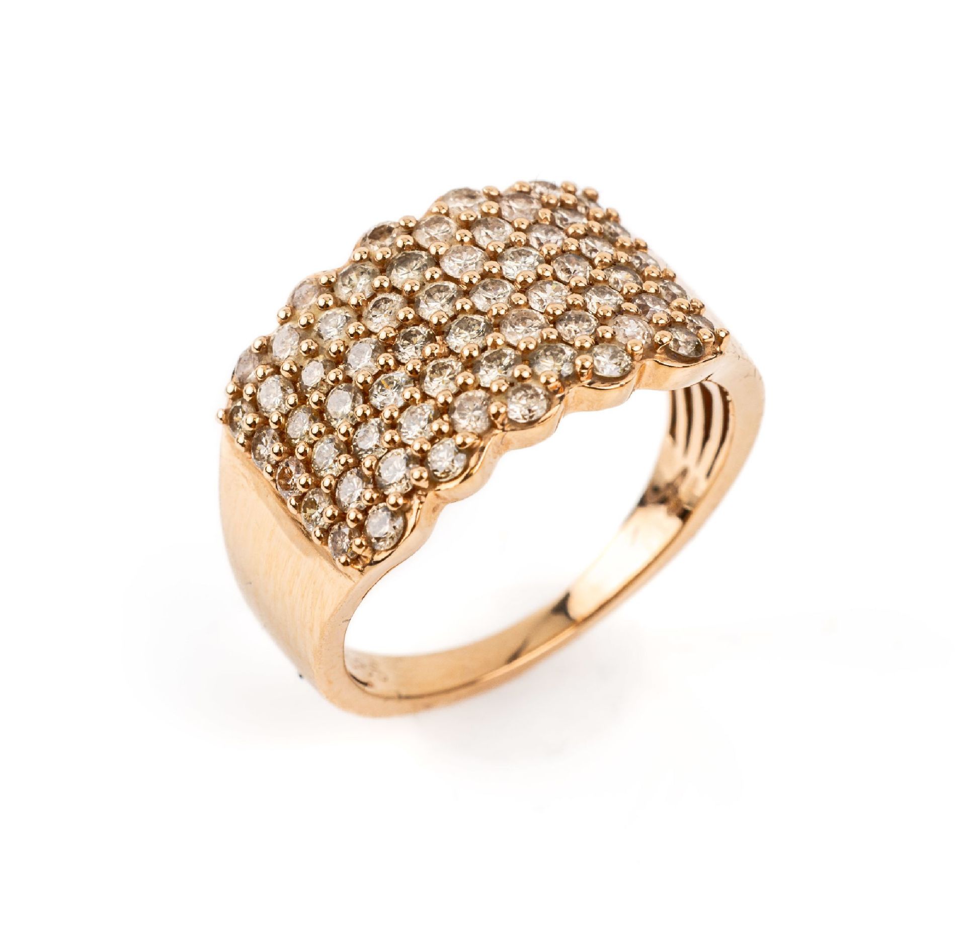 14 kt Gold Brillant-Ring,   RoseG 585/000, 60Brillanten