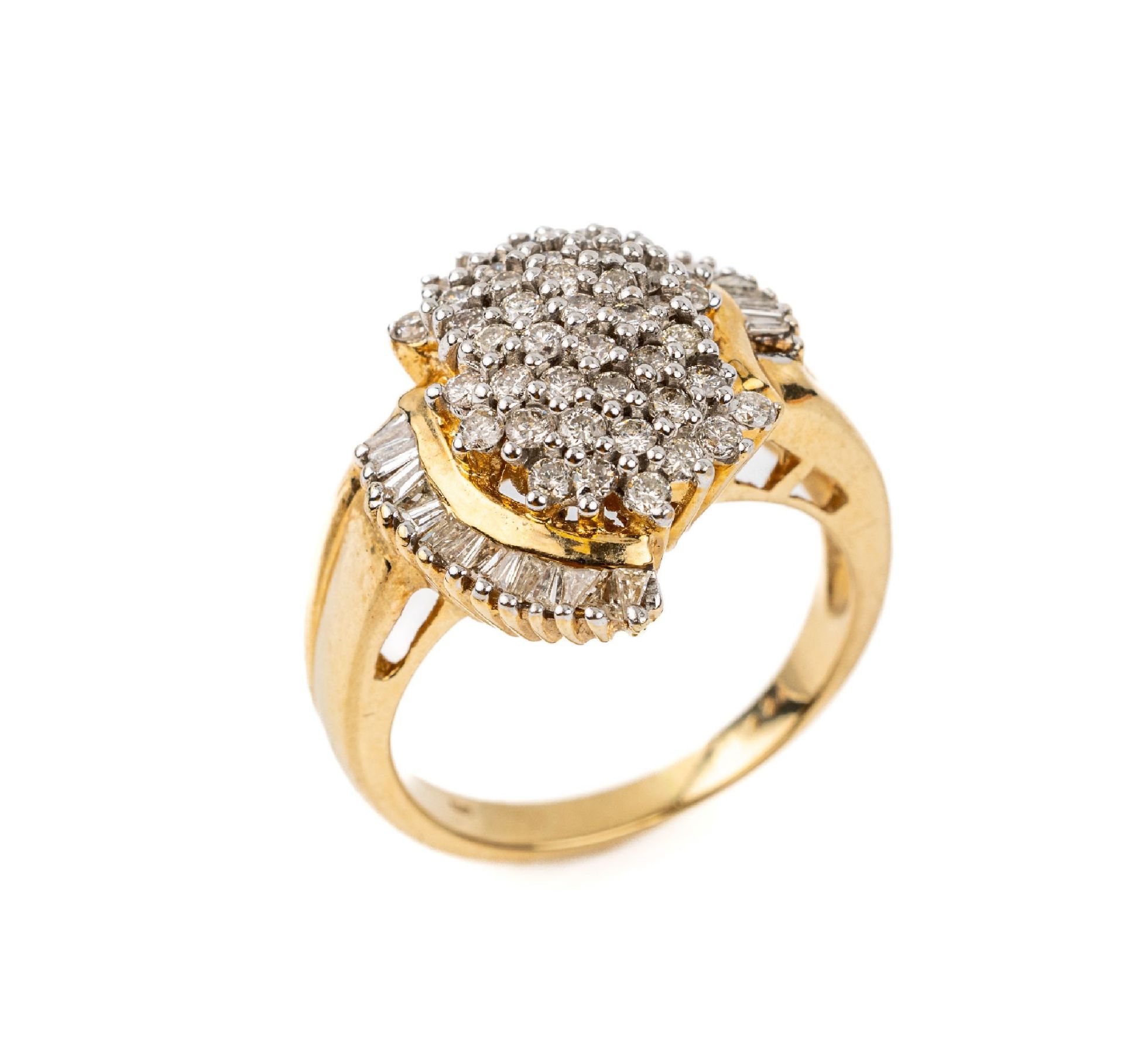 14 kt Gold Diamant Ring,   GG/WG 585/000, in mehreren