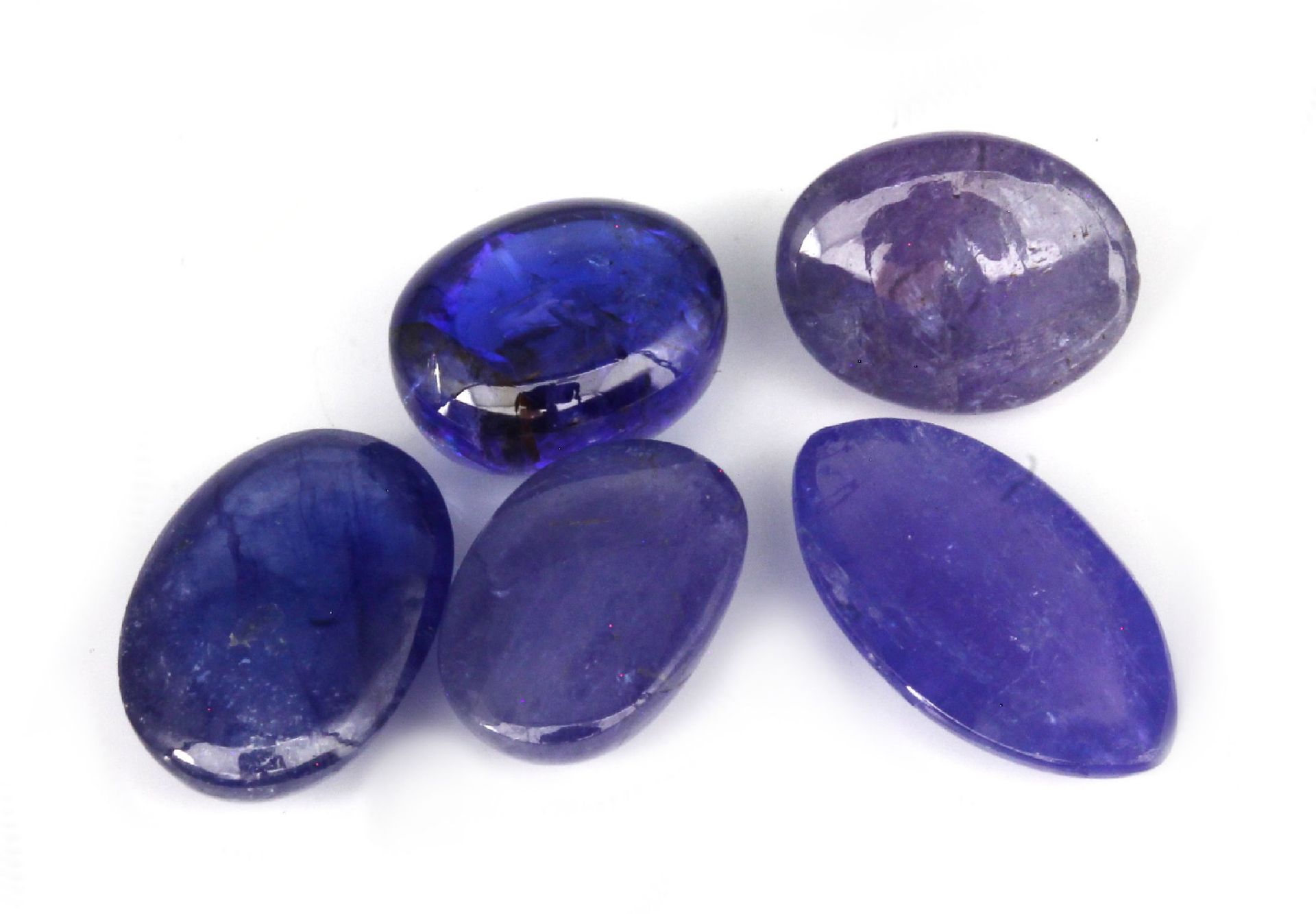 Lot 5 lose Tansanite, ca. 35.03 ct, Cabochons in versch. - Image 2 of 2