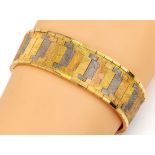 18 kt Gold Armband, GG/WG/RG 750/000, B. ca. 2 cm, L.