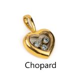 18 kt Gold CHOPARD Brillant-Herz-Anhänger,   GG 750/000,