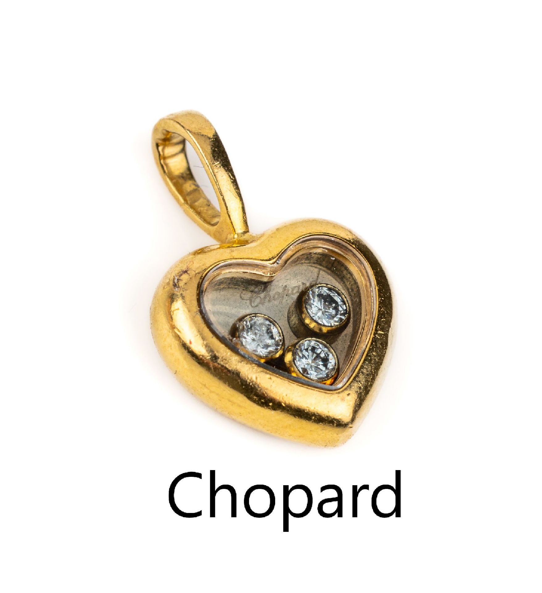 18 kt Gold CHOPARD Brillant-Herz-Anhänger,   GG 750/000,