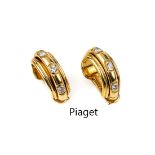 Paar 18 kt Gold PIAGET Brillant-Ohrclips,   GG 750/000,