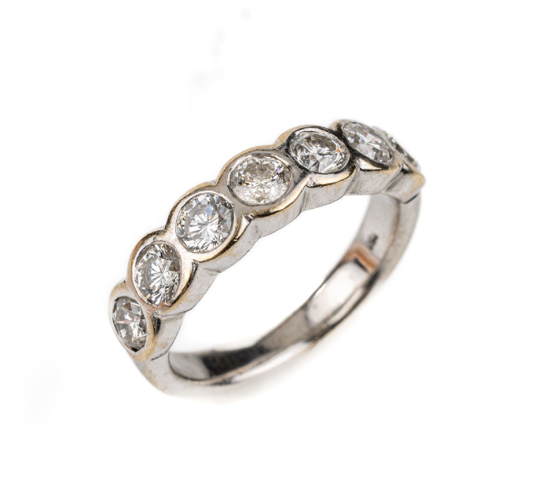 18 kt Gold Brillant-Ring,   GG/WG 750/000, 7 in WG