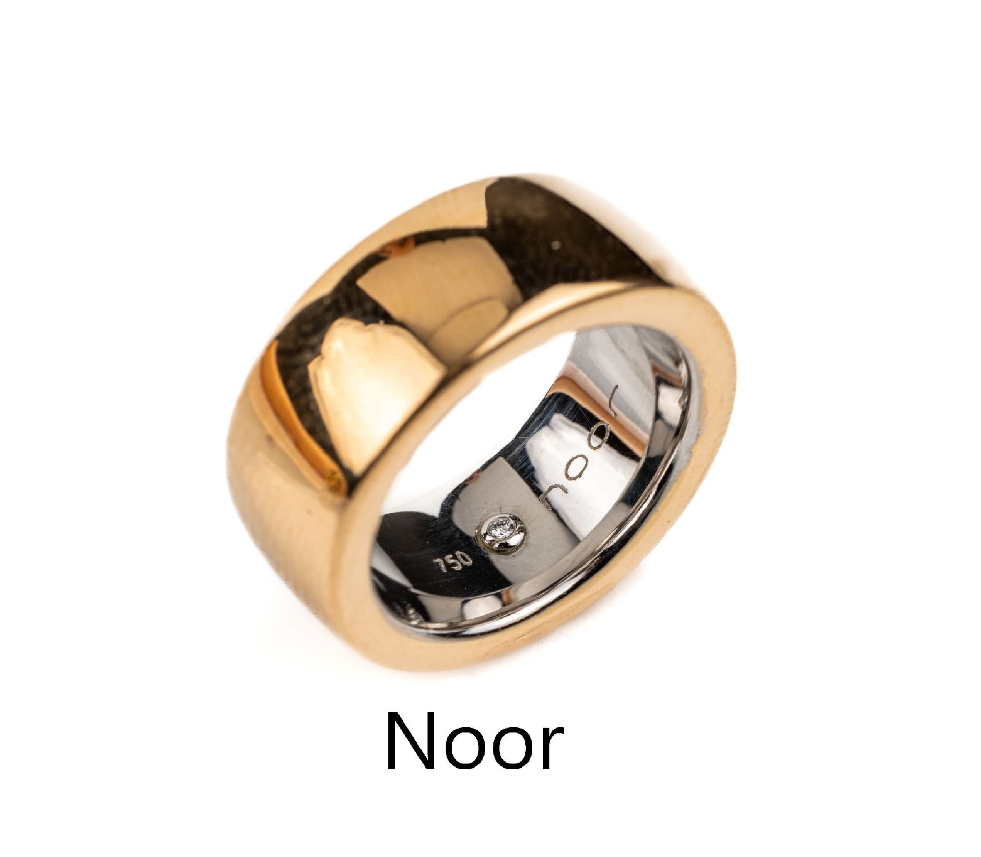 18 kt Gold NOOR Ring,   GG/WG 750/000, schlichtes Design,