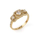 14 kt Gold Diamant-Ring,   GG 585/000,