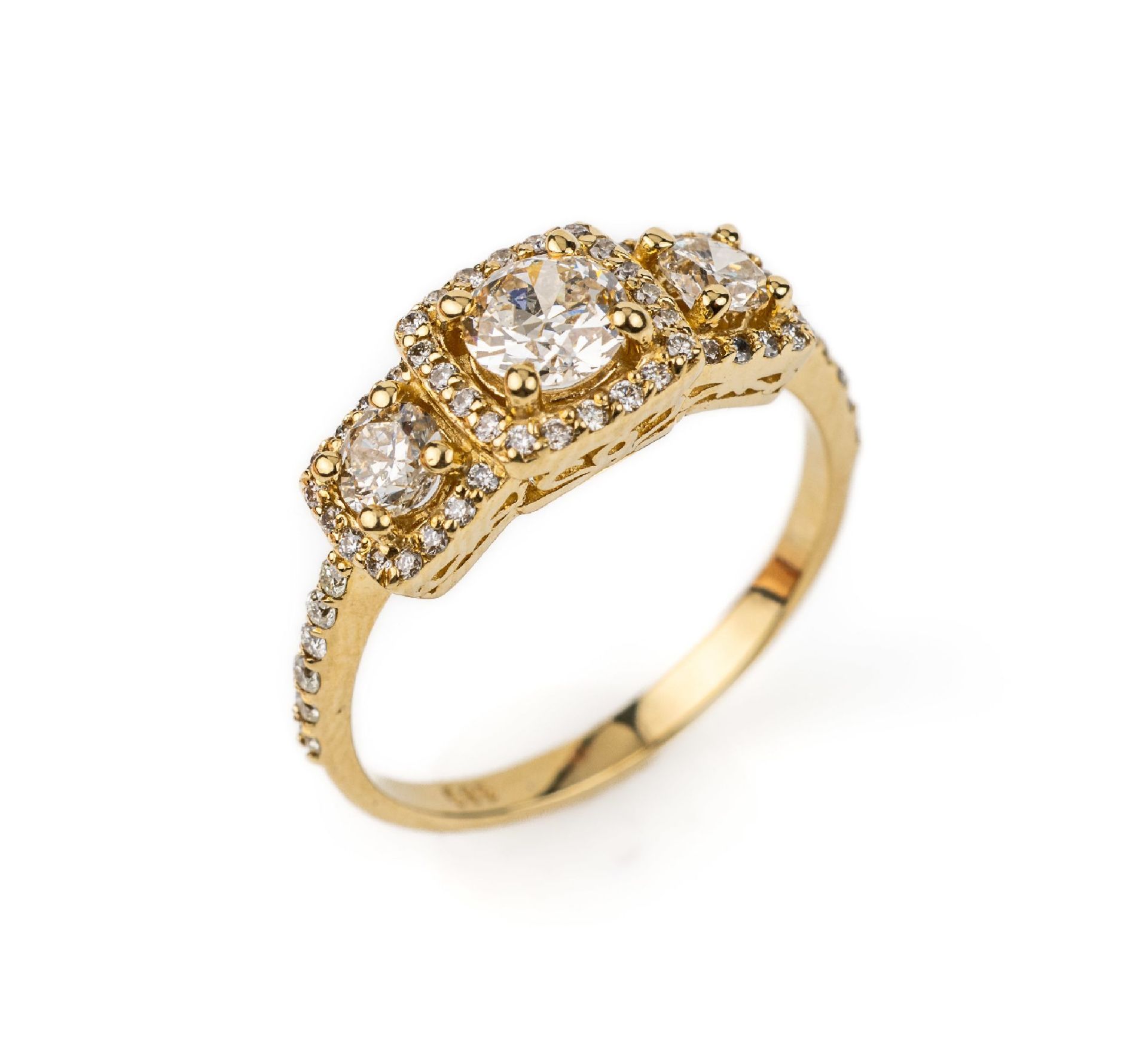 14 kt Gold Diamant-Ring,   GG 585/000,