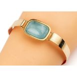 14 kt Gold Aquamarin-Armreif,   GG 585/000,