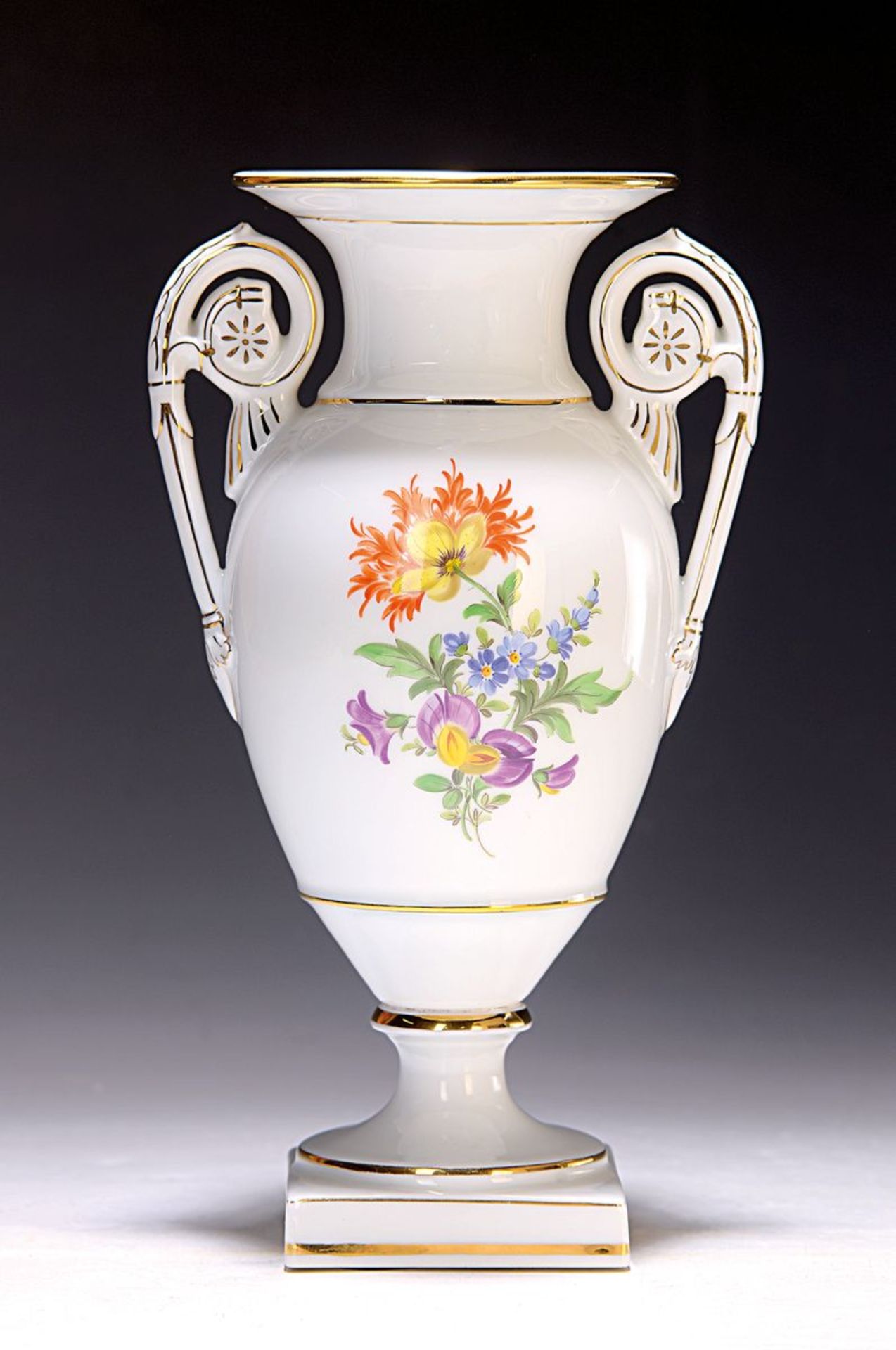 Doppelhenkelvase, Meissen, 20.Jh.,  Porzellan,