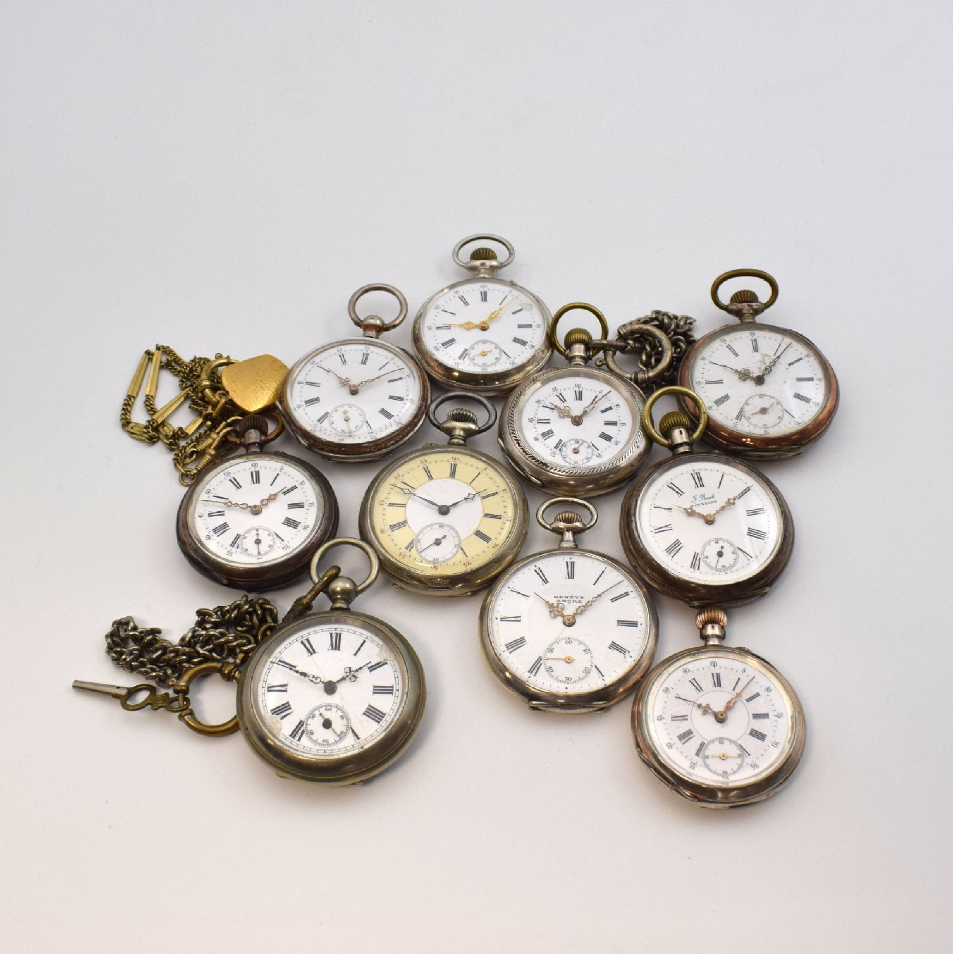Konvolut: 10 Taschenuhren, schweiz. Prod., um 1870-1900,