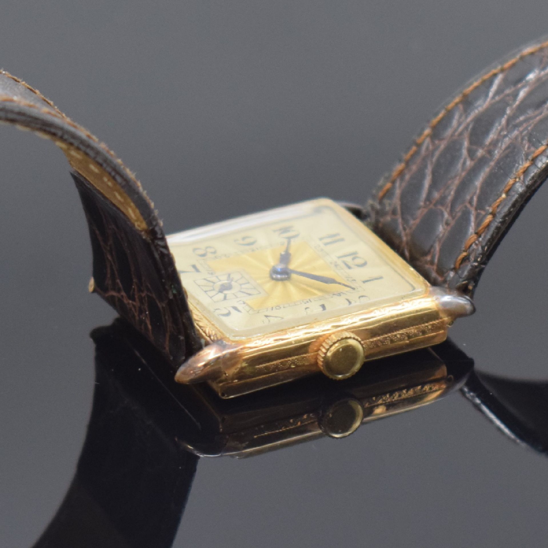 Frühe Armbanduhr in GG 585/000, Schweiz um 1920, - Bild 3 aus 5