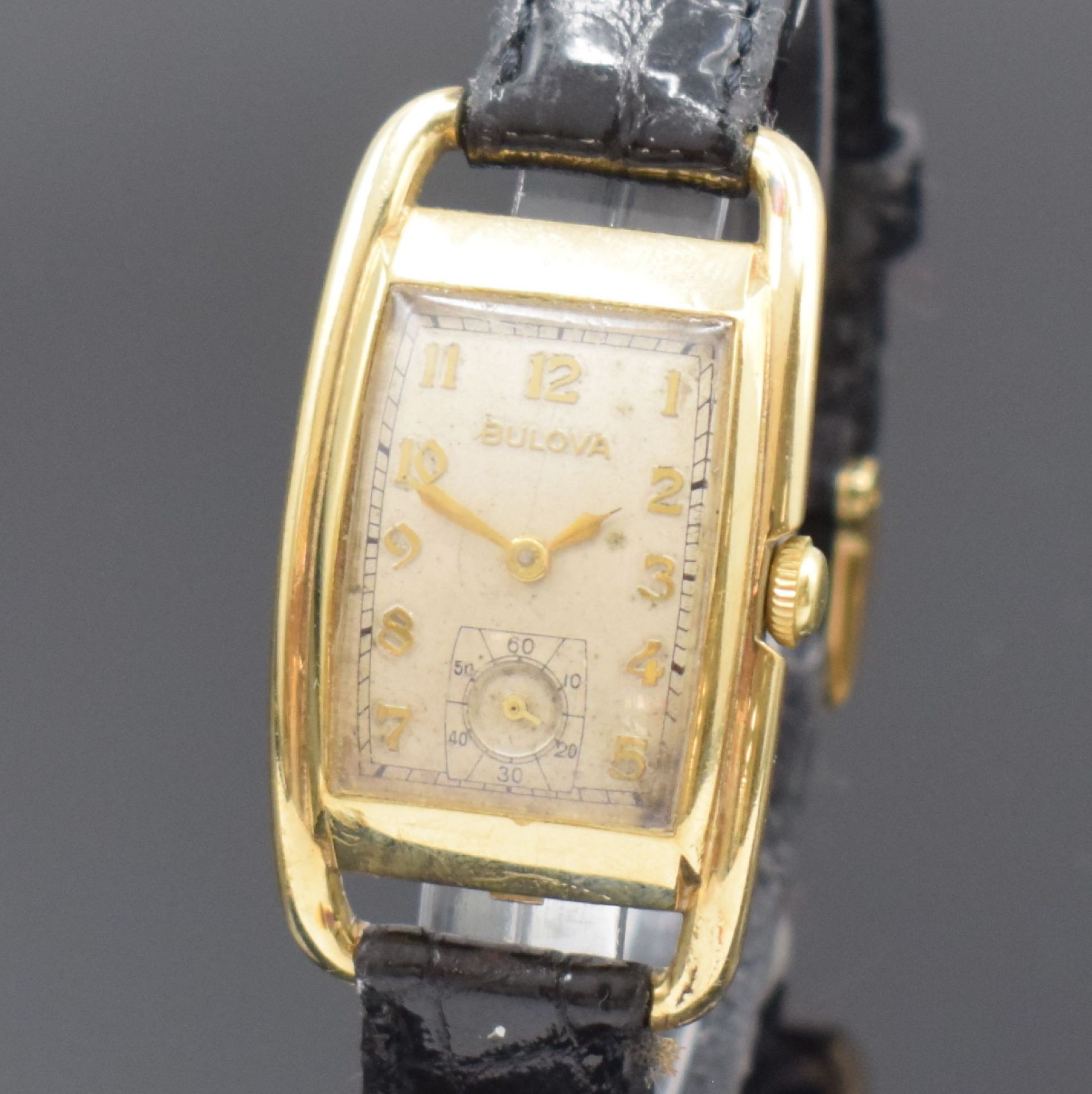BULOVA 'Curvex' rechteckige Armbanduhr, USA um 1940, - Image 2 of 6