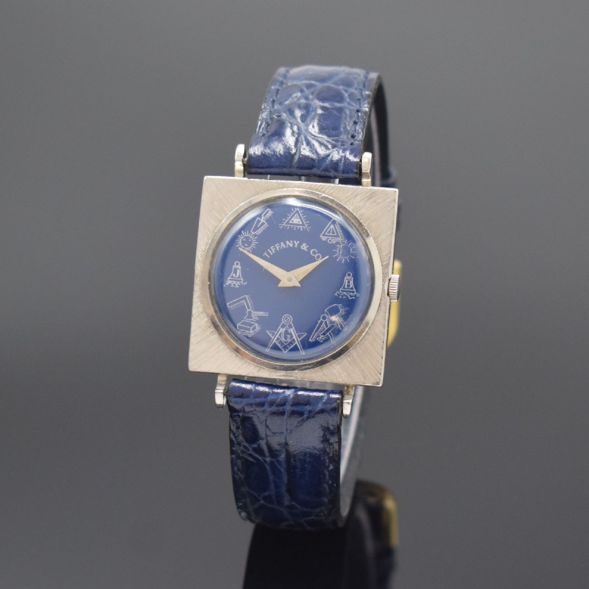 JULES JÜRGENSEN Armbanduhr in WG 750/000, Schweiz 1960er
