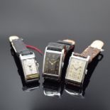 ZENTRA 3 nahezu neuwertige rechteckige Armbanduhren aus