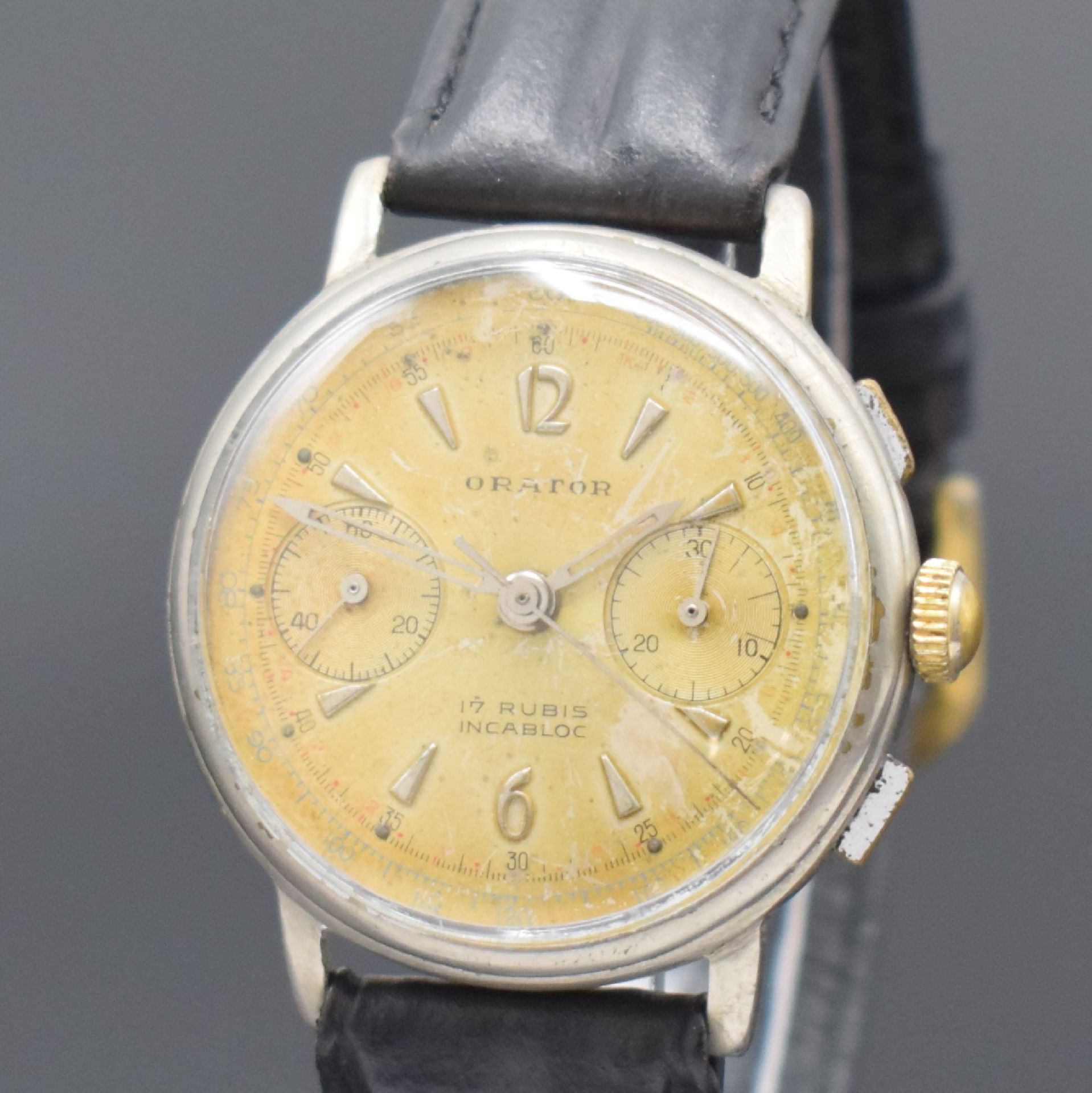 ORATOR Armbandchronograph, Schweiz um 1950, Handaufzug, - Image 2 of 5