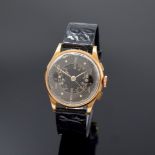 Armbandchronograph in RG 750/000, Schweiz um 1950,