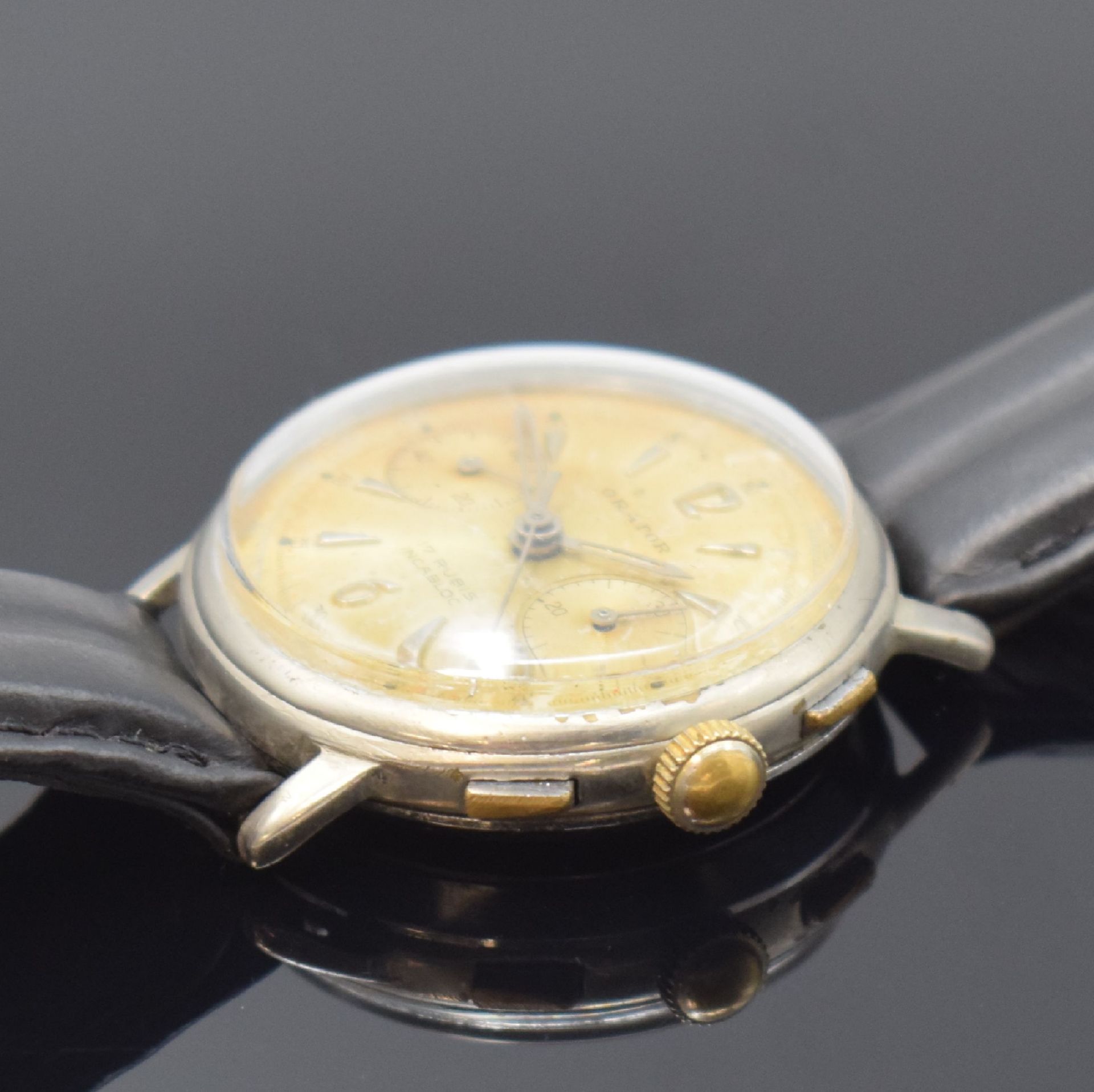 ORATOR Armbandchronograph, Schweiz um 1950, Handaufzug, - Image 3 of 5