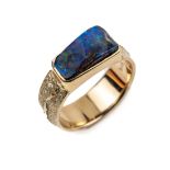 14 kt Gold Boulderopal-Ring, GG 585/000, Opal mit