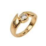 14 kt Gold Brillant-Ring, GG 585/000, asymmetrische