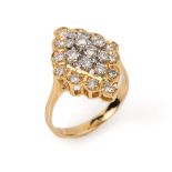 14 kt Gold Brillant Ring, GG/WG 585/000, in 2 Ebenen