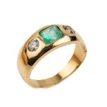 14 kt Gold Smaragd Diamant Bandring, GG 585/000,