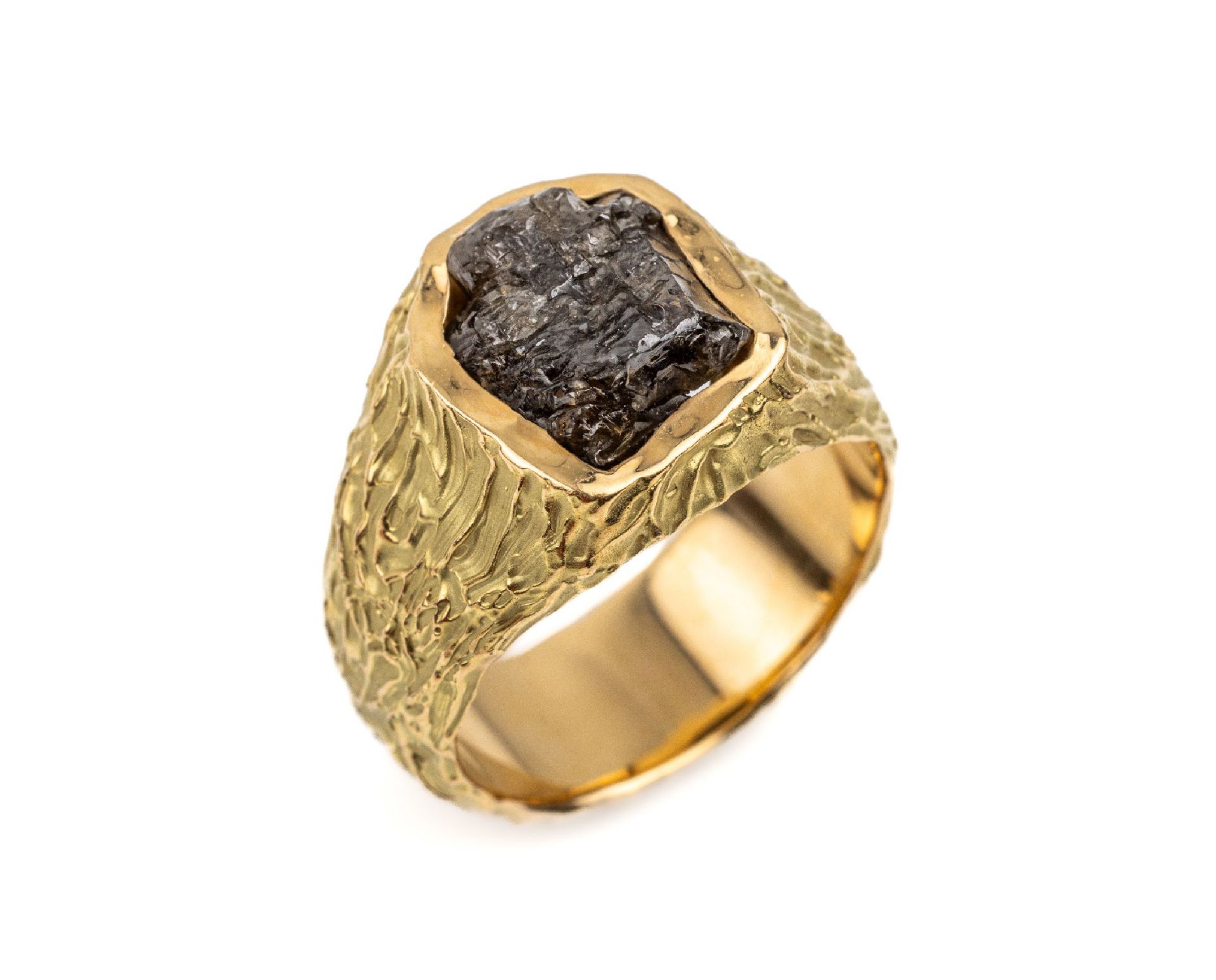 18 kt Gold Diamant-Ring, GG 750/000, Oberfläche
