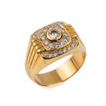 18 kt Gold Brillant-Ring, GG 750/000, 28 Brillanten zus.