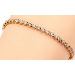 14 kt Gold Brillant-Armband, GG 585/000, 46Brillanten