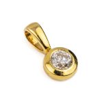 14 kt Gold Brillant-Anhänger, GG 585/000, Brillant ca.