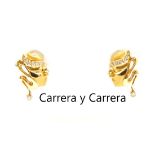 Paar 18 kt Gold CARRERA Y CARRERA Brillant- Ohrstecker,