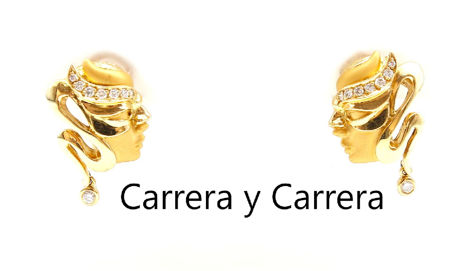 Paar 18 kt Gold CARRERA Y CARRERA Brillant- Ohrstecker,