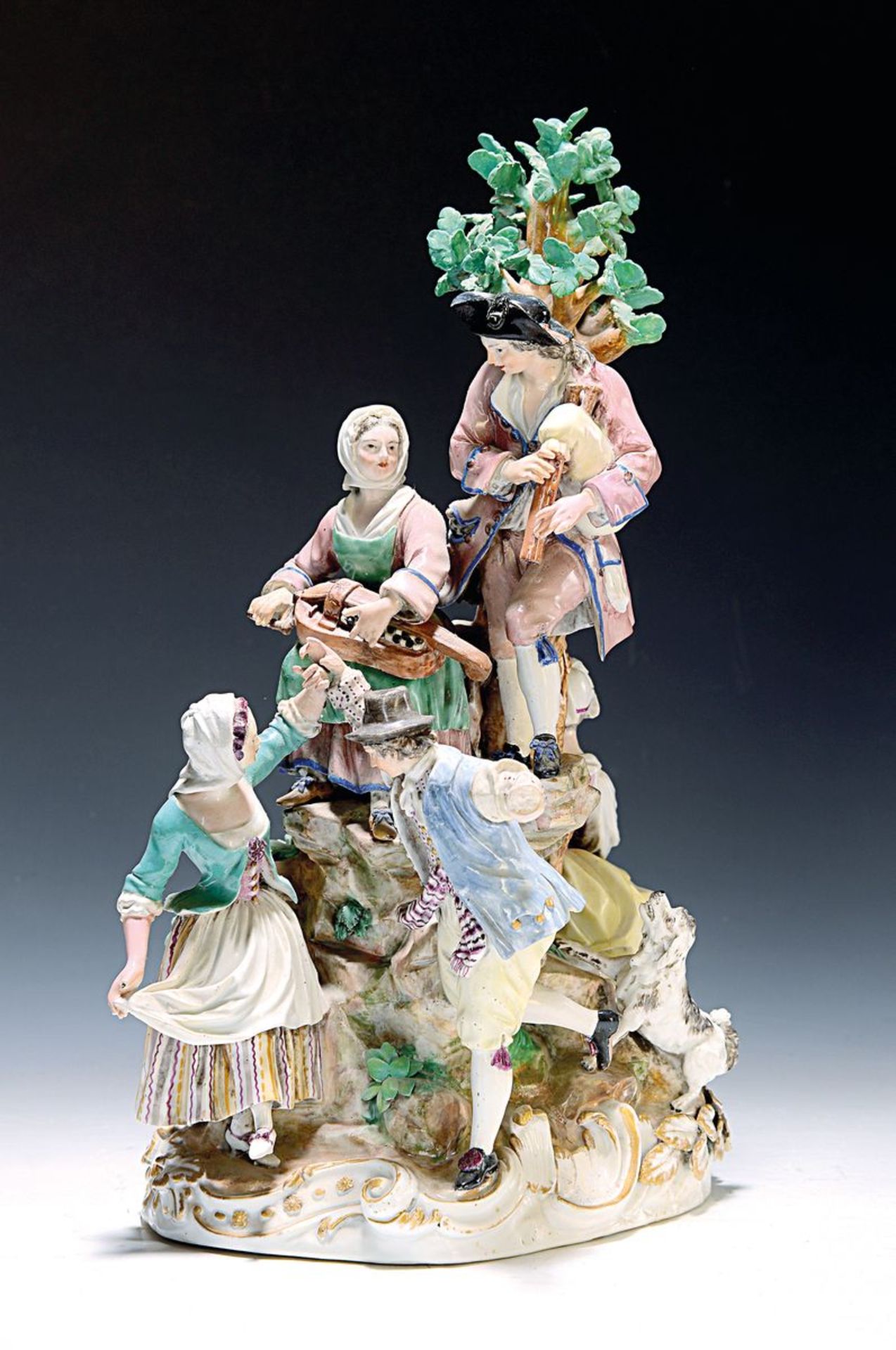 Große Porzellangruppe, Meissen, 18. Jh., Entwurf Elias