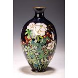 Cloisonné-Vase, Japan, späte Meiji-Zeit, monochrom