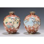 Paar Cloisonne-Vasen, Japan, Meiji-Zeit, um 1880/90,