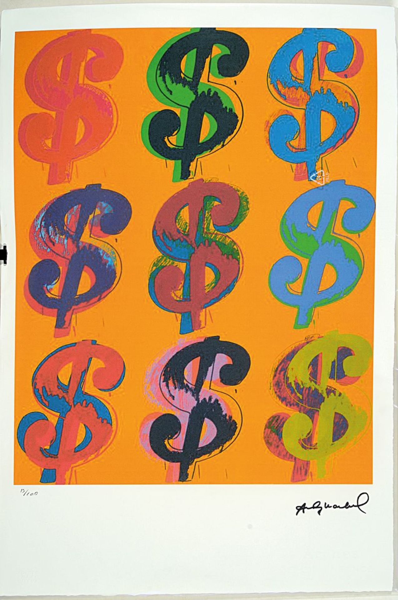 Nach Andy Warhol (1928-1987), Lithographie,'Dollar Sign - Bild 3 aus 3