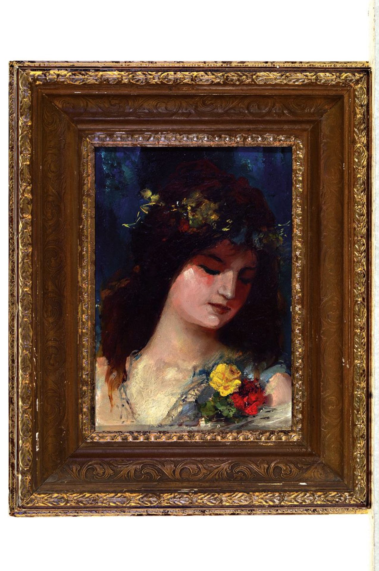 Unbekannter Künstler, um 1900, , Porträt einer jungen Frau - Image 2 of 2