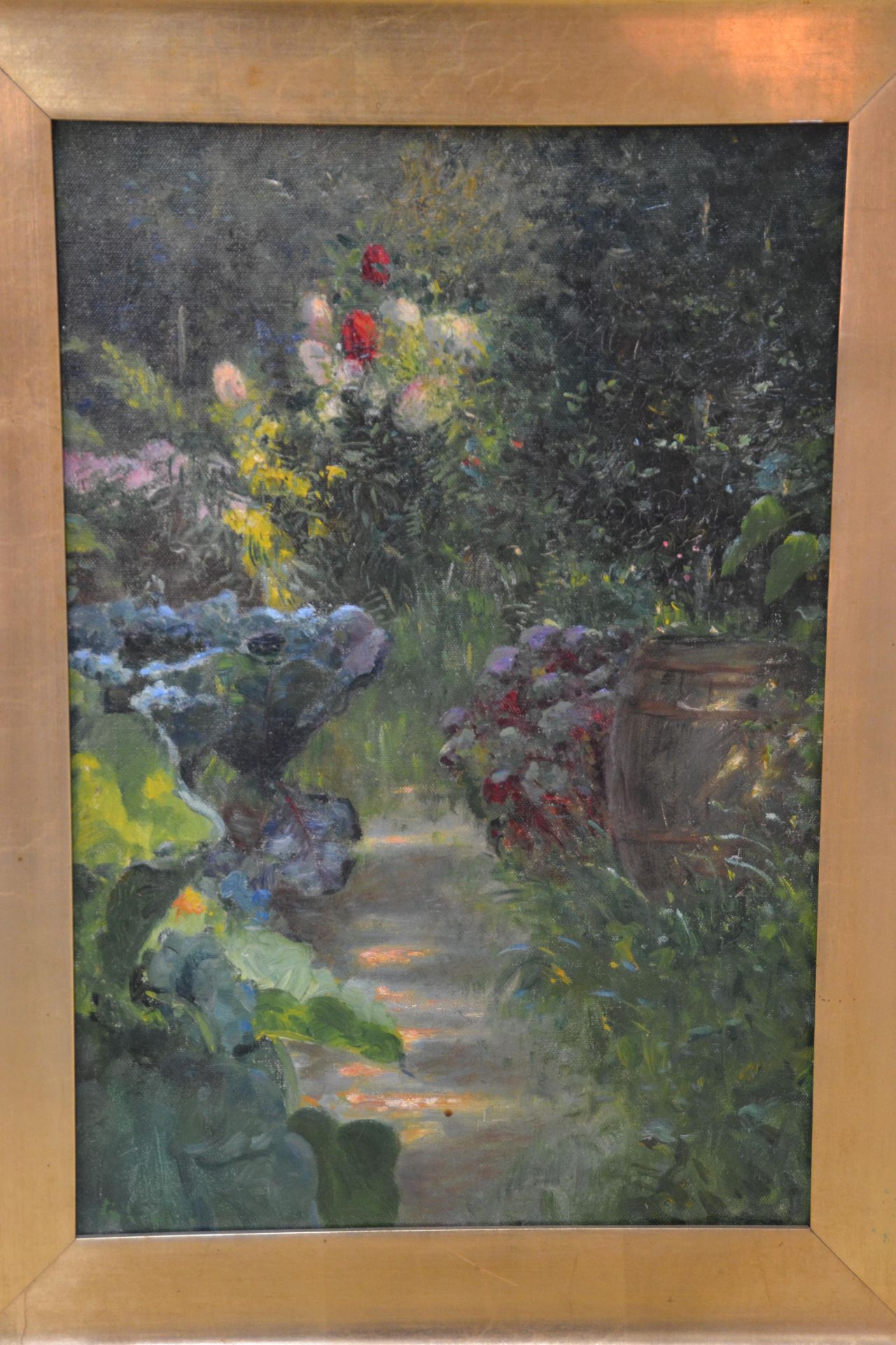 Unbekannter Künstler, Anfang 20.Jh., Gartenlandschaft, - Bild 4 aus 6