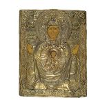 Ikone, Russland, 19.Jh., Maria Orans mit Christus im